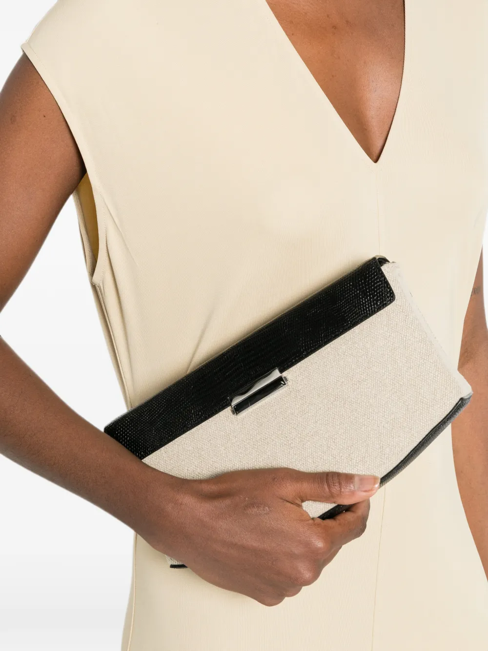 TOTEME Clip clutch Beige