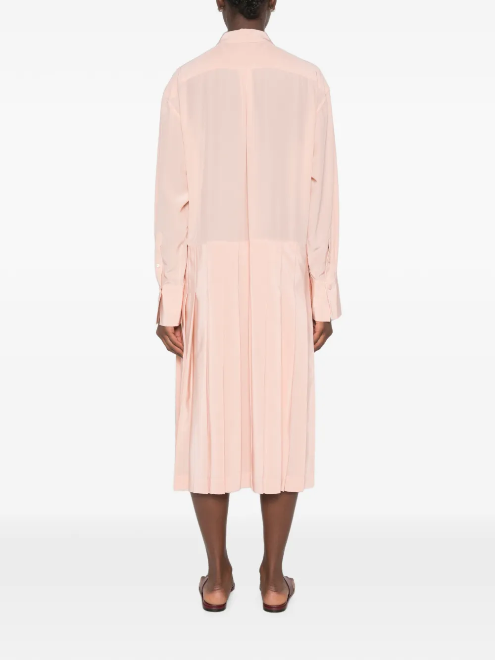 TOTEME Geplooide midi-jurk Roze