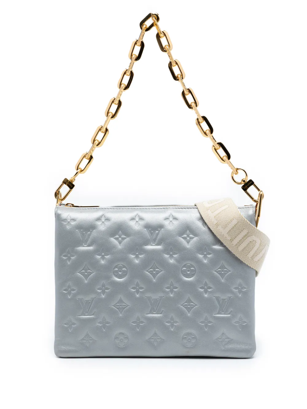 Louis Vuitton Pre-Owned 2021-2026 Monogram Embossed Puffy Lambskin Coussin PM satchel - Argento