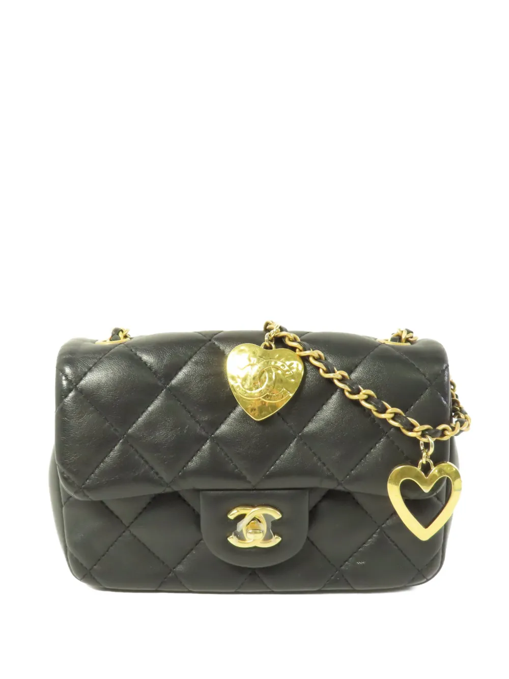 CHANEL Pre-Owned mini CC heart-charm shoulder bag - Schwarz