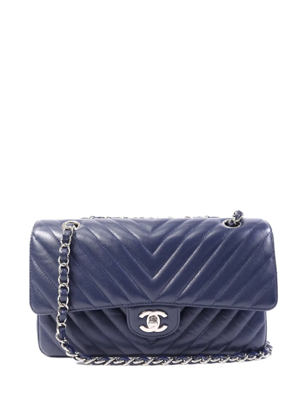 CHANEL Pre-Owned medium Chevron Classic Flap shoulder bag - Blue