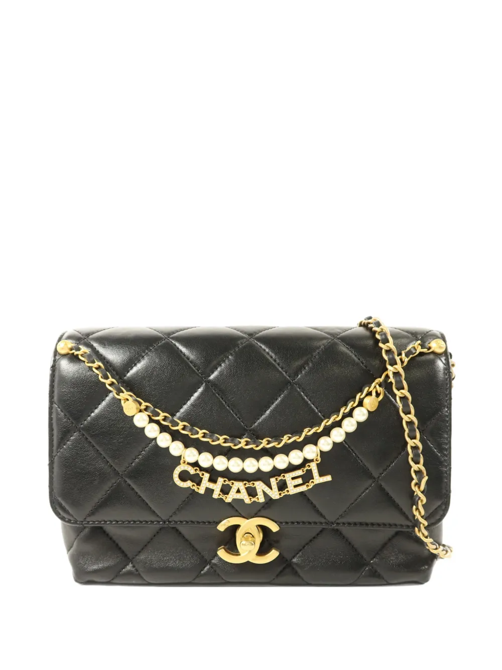 CHANEL Pre-Owned CC Classic Flap chain-strap quilted lambskin shoulder bag - Nero