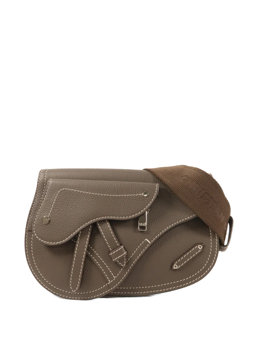 Christian Dior Pre-Owned Saddle leather crossbody bag - Grigio