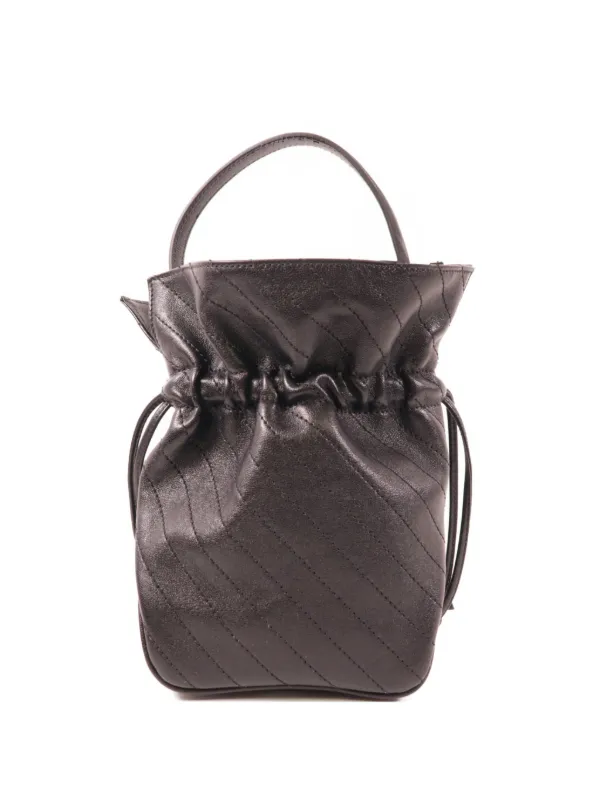 GUCCI グッチ ブロンディ ブラック レザー ミニ ハンドバッグ Gucci Pre-Owned グッチ ブロンディ バケットバッグ ミニ | ブラック
