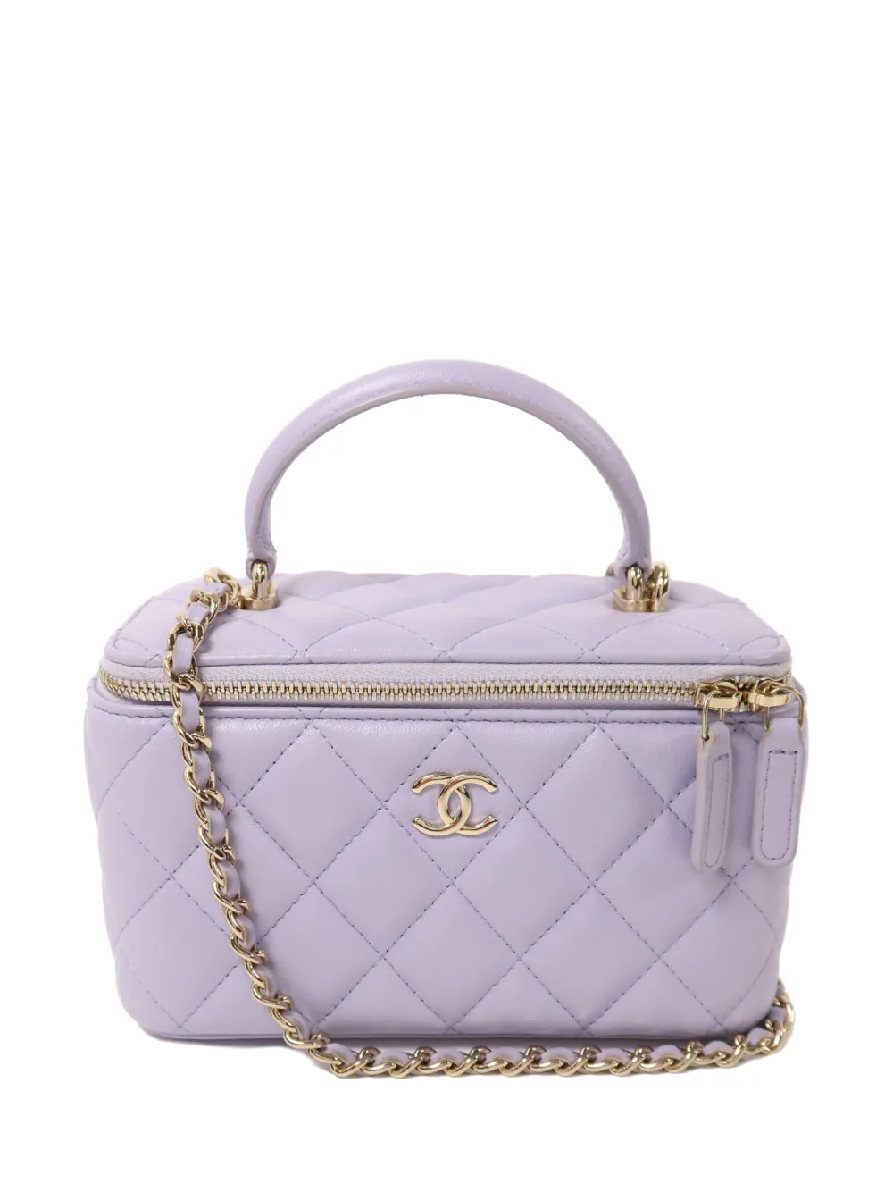 CHANEL Pre-Owned quilted CC vanity case tote bag - Purple