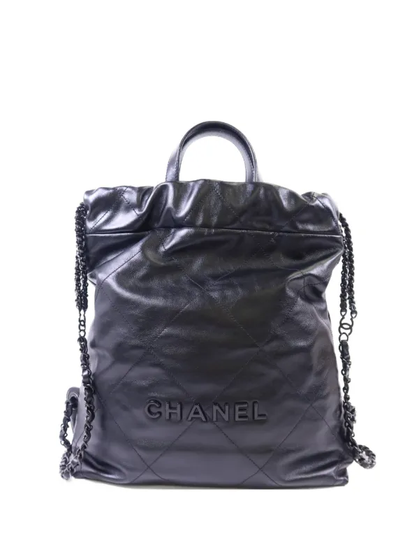 CHANEL Pre-Owned Chanel 22 Quilted Backpack | Black | FARFETCH display picture 3
