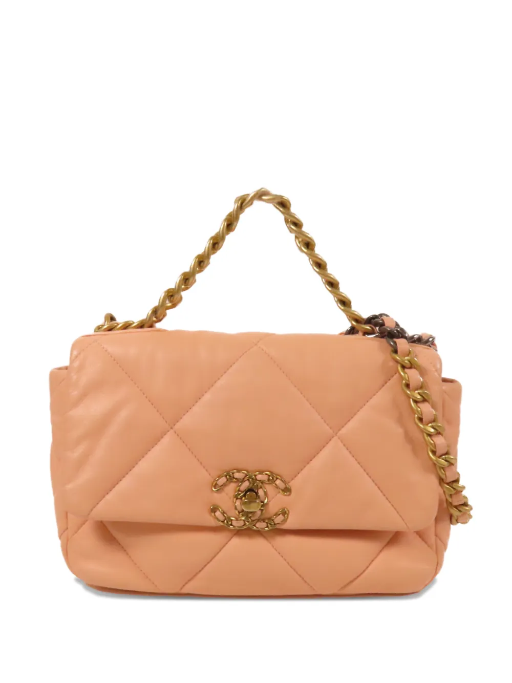 CHANEL Pre-Owned small 19 Chanel leather bag - Arancione