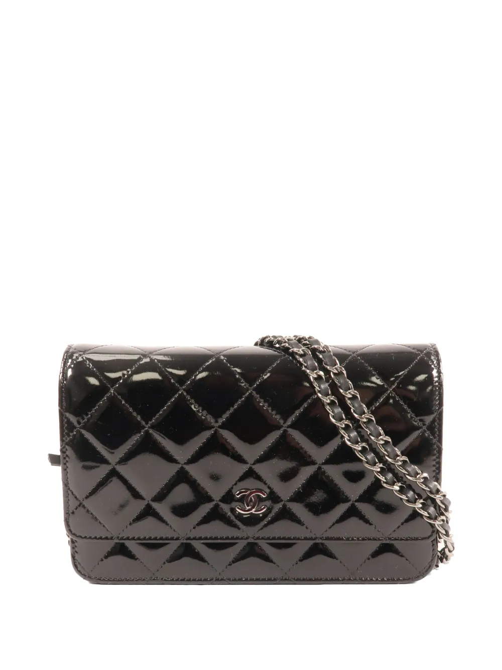 CHANEL Pre-Owned WOC patent-finish shoulder bag - Black