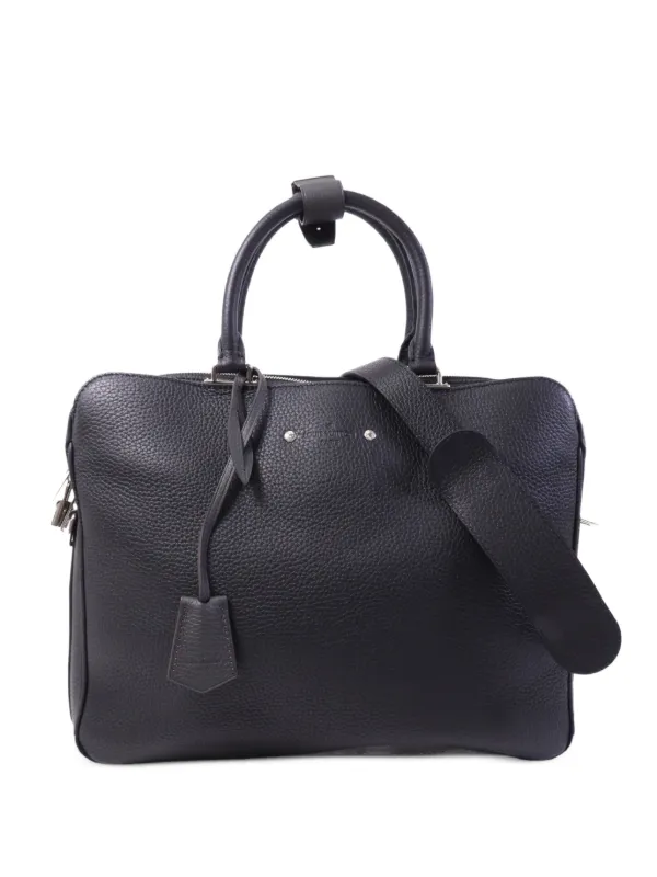 Louis Vuitton Pre-owned Armand Pebbled Briefcase in Black