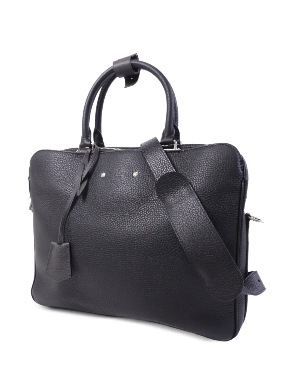 Louis Vuitton Pre-owned Armand Pebbled Briefcase in Black, view 3