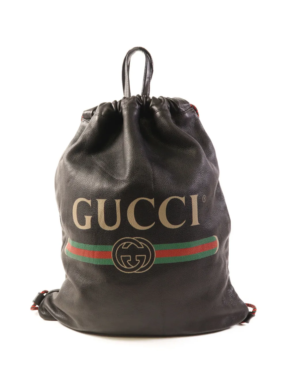 Gucci Pre-Owned logo-print drawstring backpack - Nero