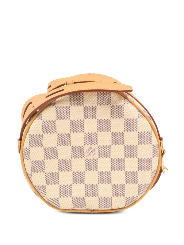 louis vuitton boite chapeau souple backpack PM Monogram Canvas Round Crossbody Bag Exterior Handle Creased LOUIS VUITTON Louis Vuitton Boite
