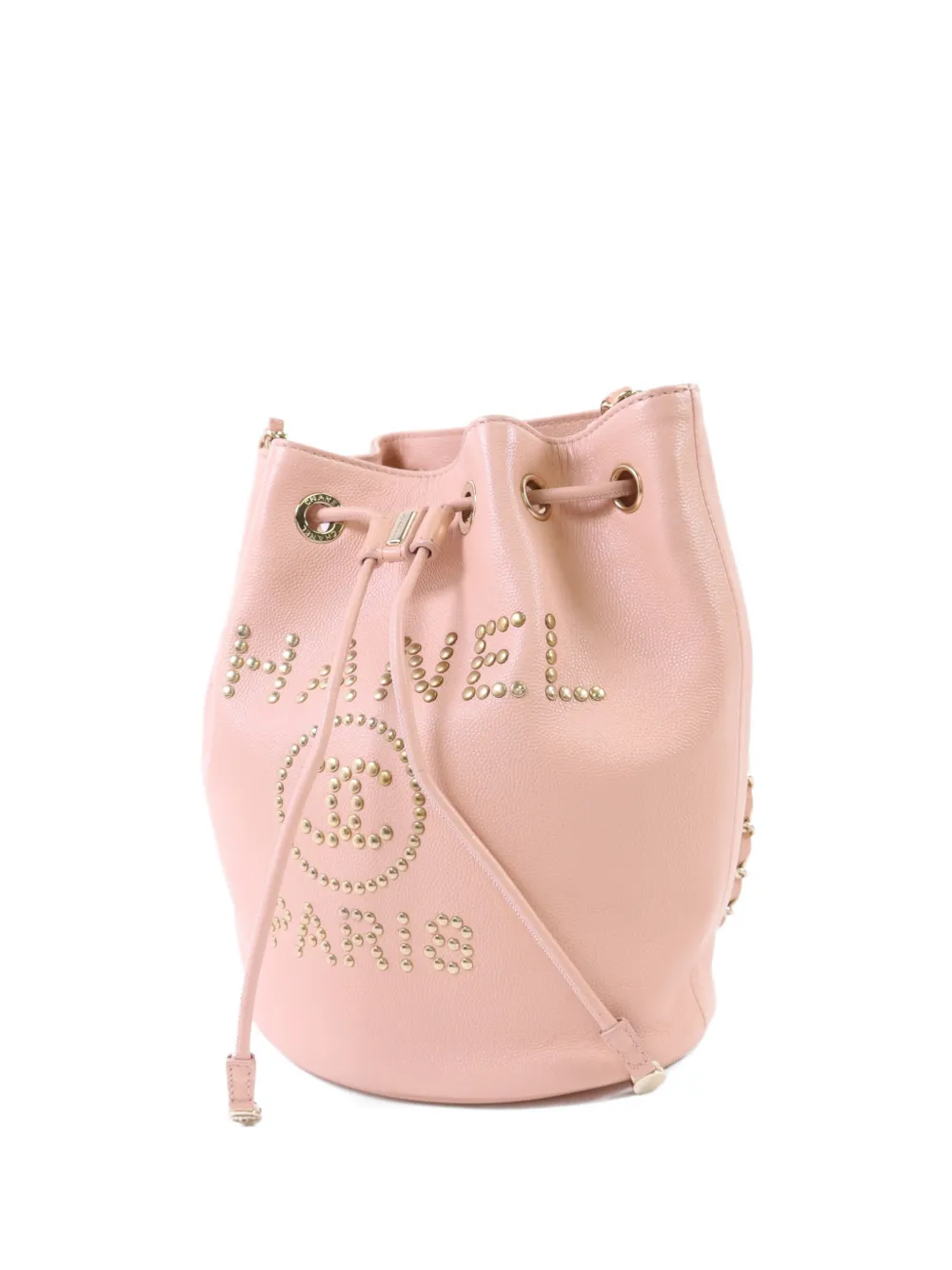 CHANEL Pre-Owned Deauville stud-embellished bucket bag - Rosa