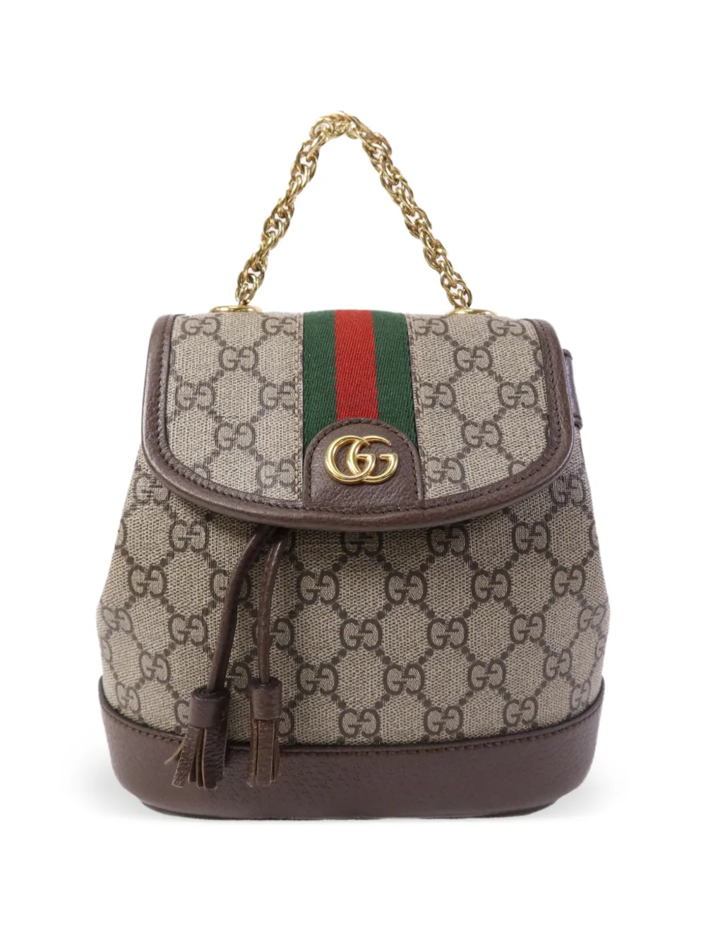 Gucci Pre-Owned GG Web backpack - Marrone