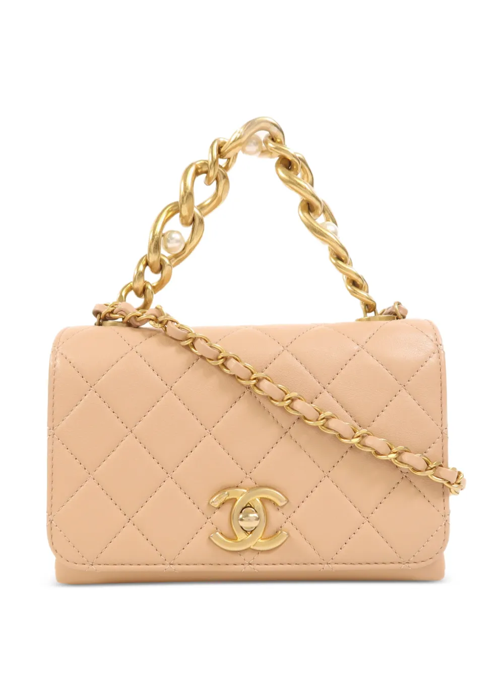 CHANEL Pre-Owned CC turn-lock quilted crossbody bag - Toni neutri
