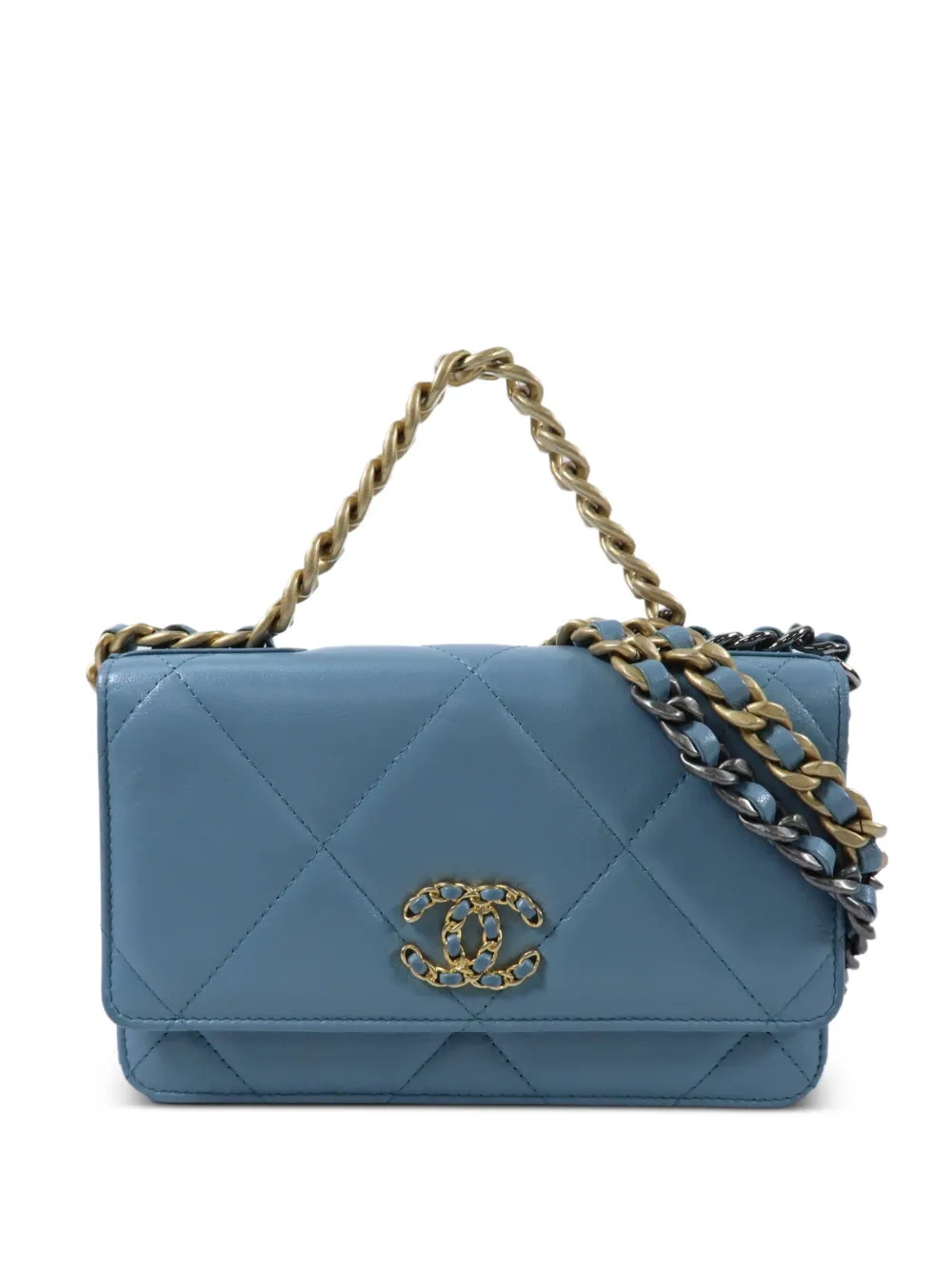 CHANEL Pre-Owned 19 CC-detail shoulder bag - Blu