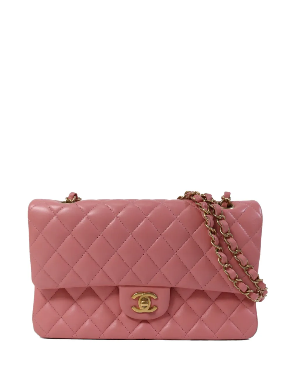 CHANEL Pre-Owned Diamond-quilted CC turn-lock shoulder bag - Rosa