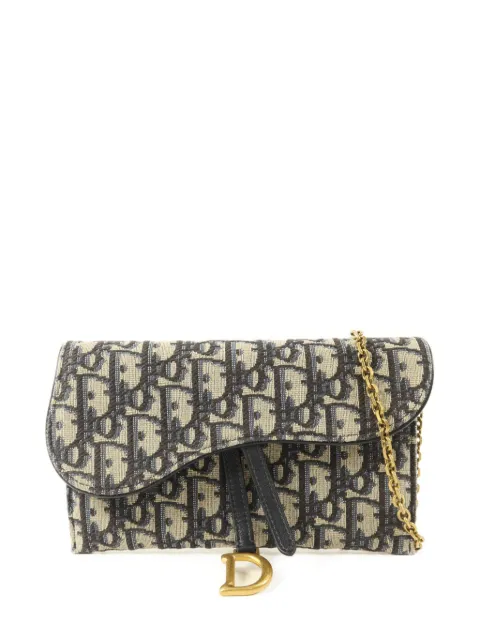 Christian Dior Pre-Owned small Saddle Oblique chain clutch bag