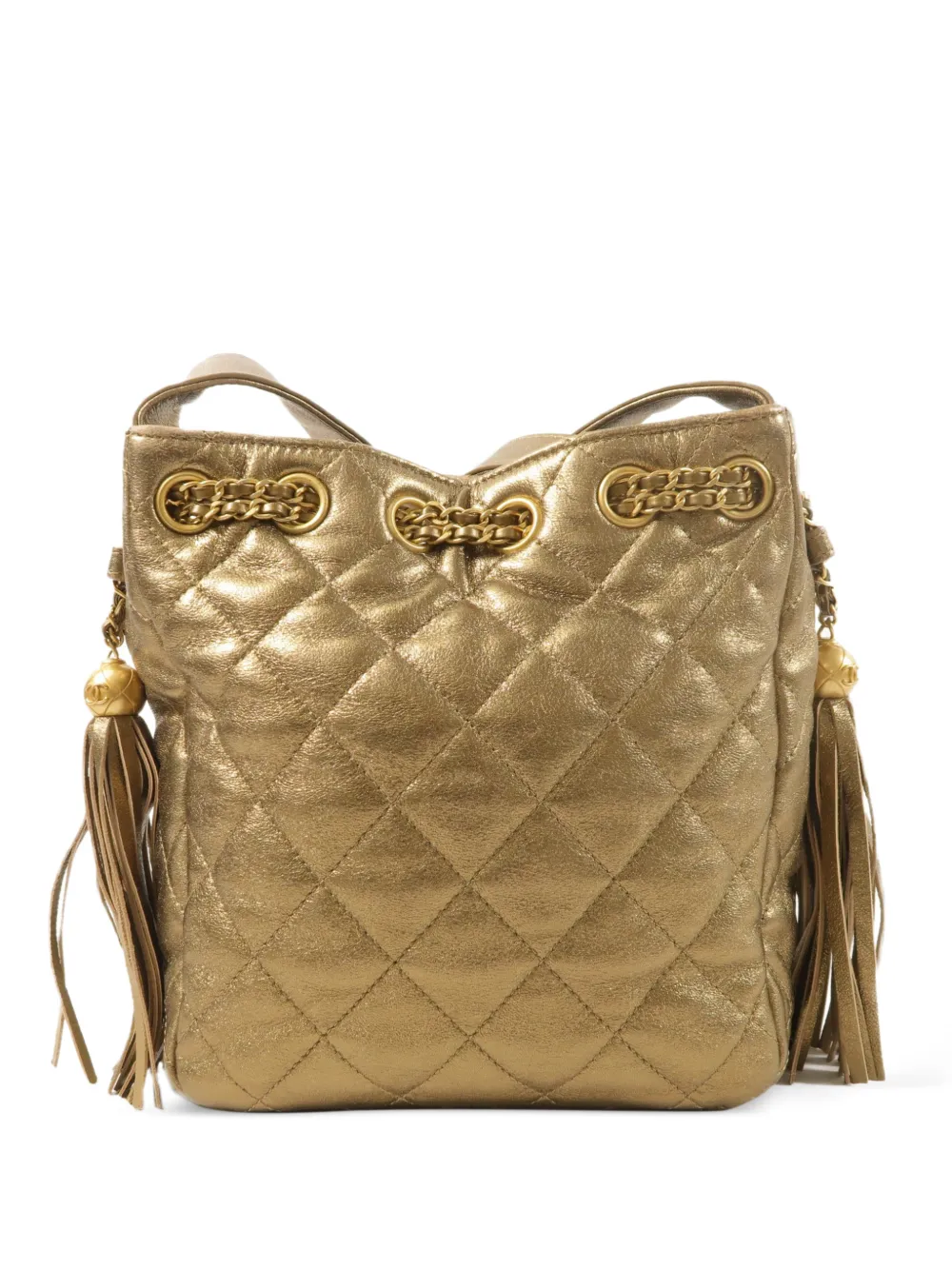 CHANEL Pre-Owned CC drawstring shoulder bag - Gold