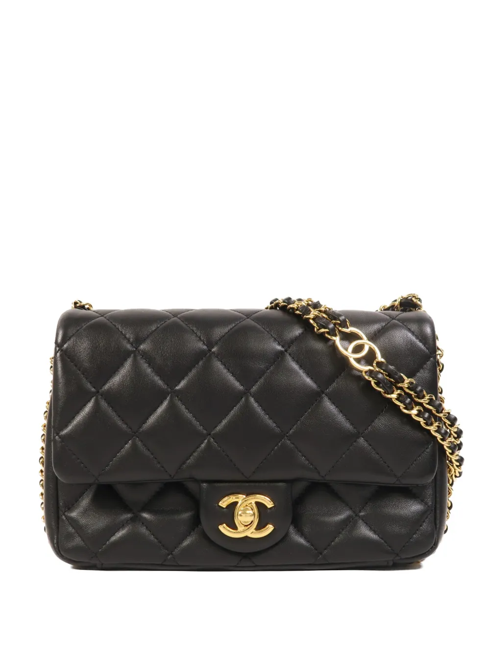 CHANEL Pre-Owned Classic CC turn-lock quilted lambskin shoulder bag - Black