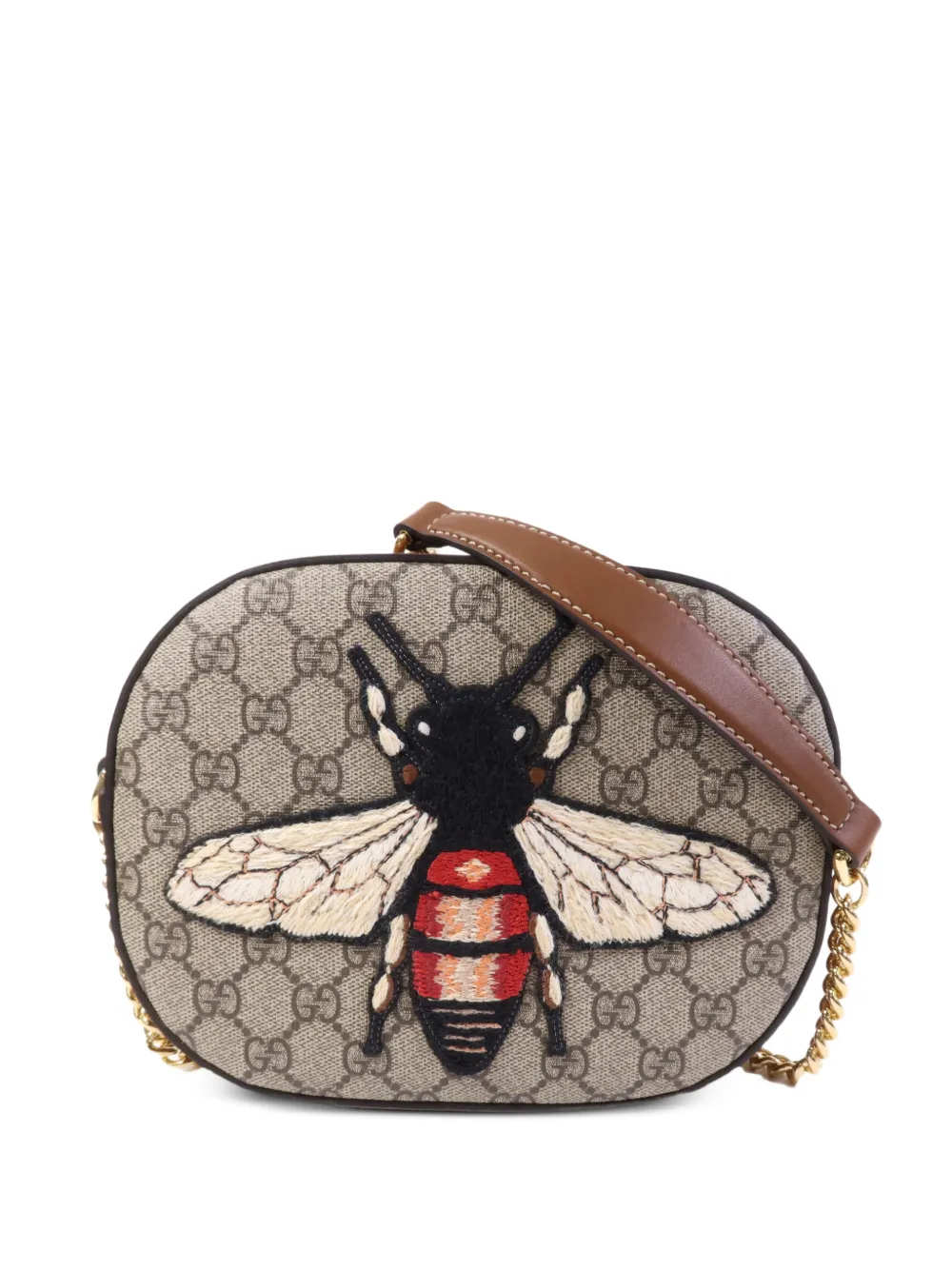 Gucci Pre-Owned GG Supreme Bee crossbody bag - Toni neutri