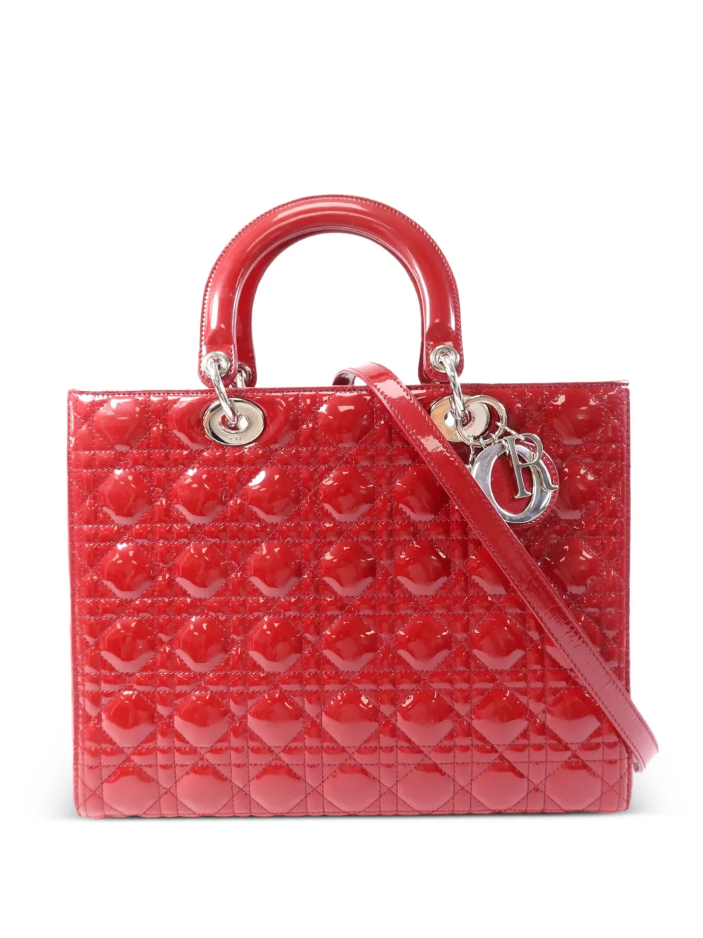 Christian Dior Pre-Owned large Lady Dior Cannage tote bag - Rot