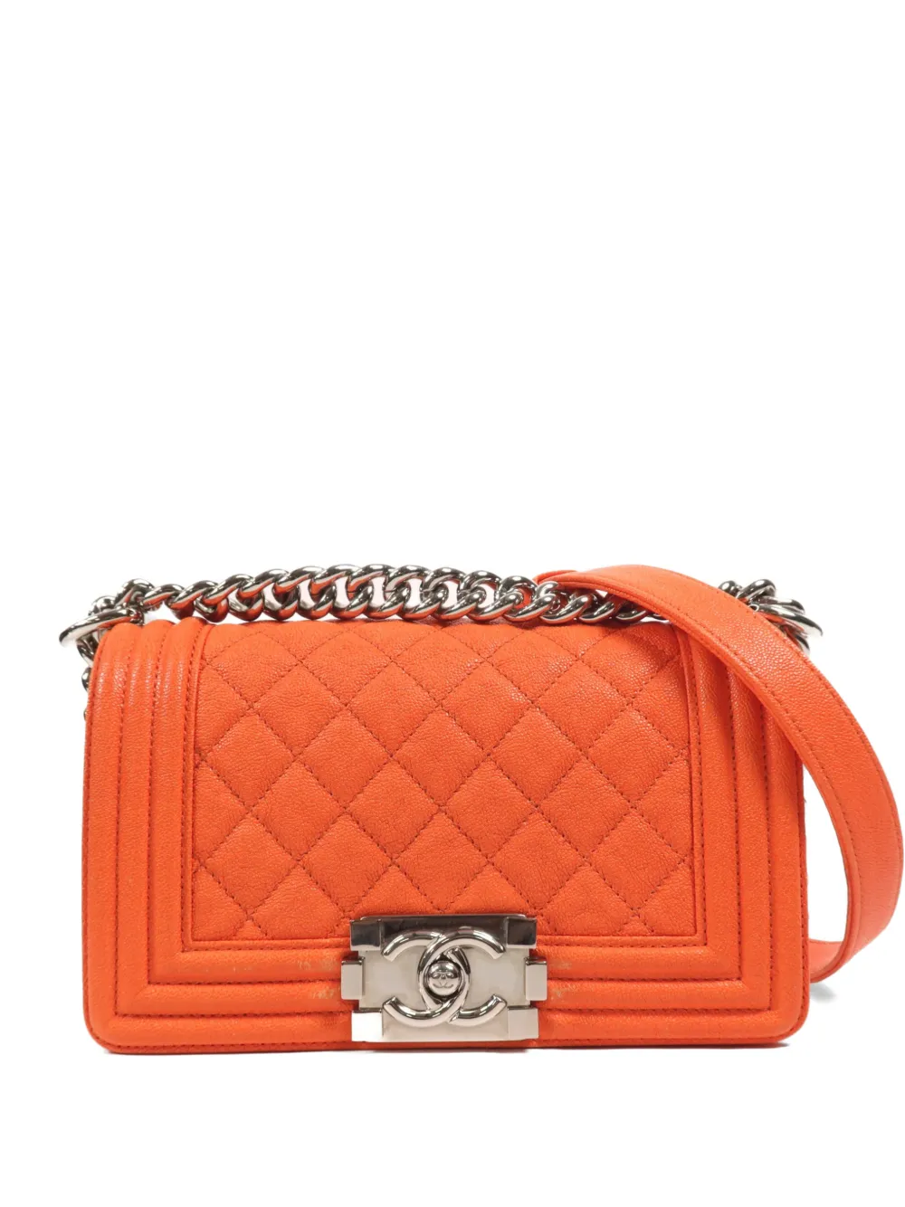 CHANEL Pre-Owned small Boy quilted shoulder bag - Arancione
