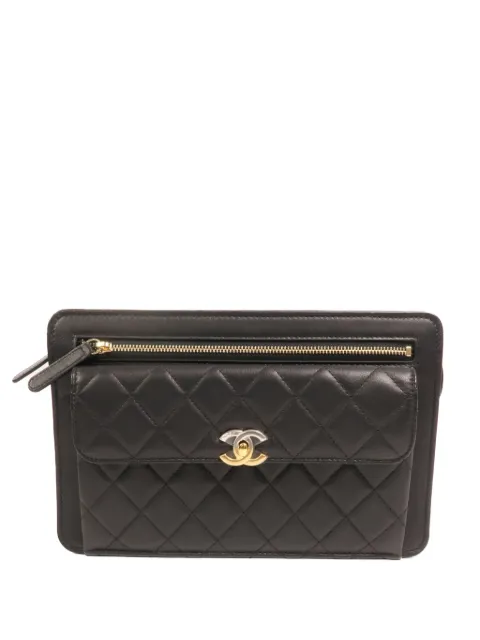 CHANEL Pre-Owned CC turn-lock quilted clutch bag