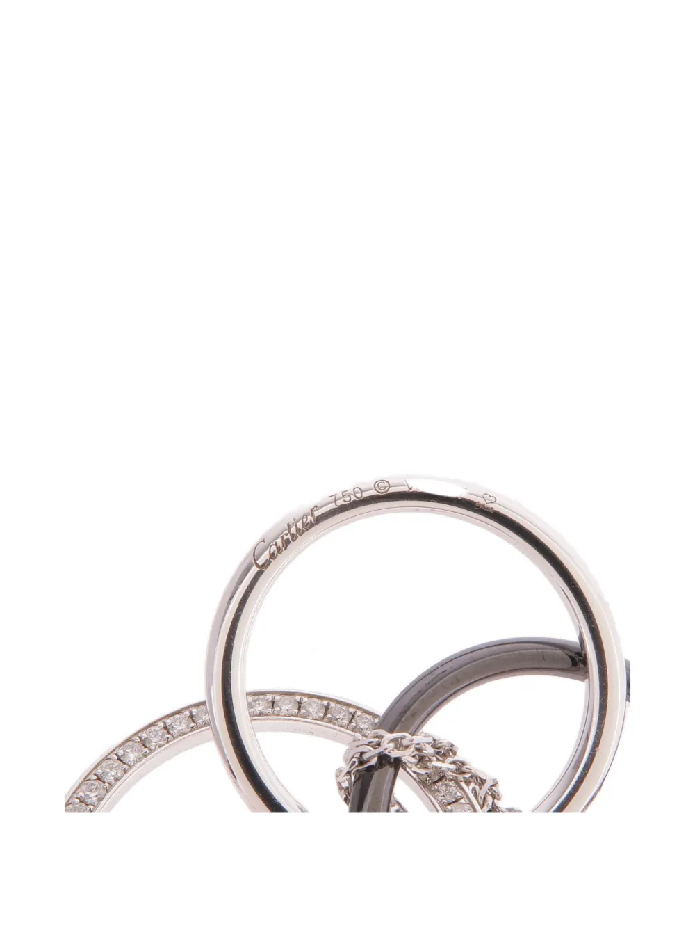 Pre-owned Cartier Trinity Diamond Necklace In Silver