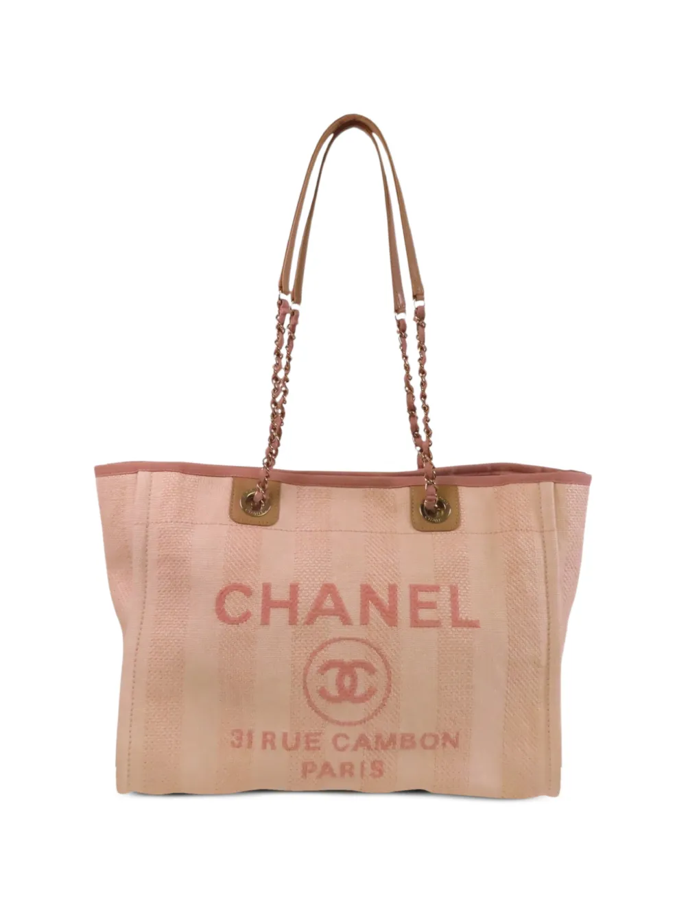 CHANEL Pre-Owned MM Deauville CC canvas tote bag - Rosa