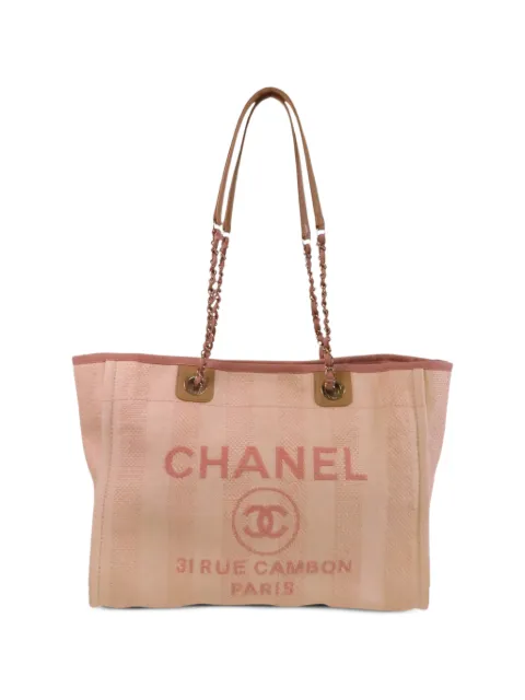 CHANEL Pre-Owned MM Deauville CC canvas tote bag