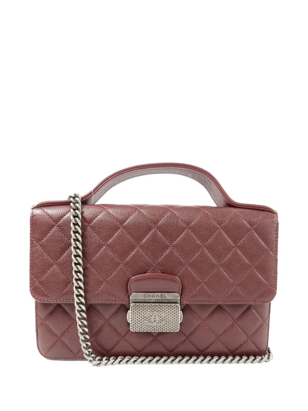 CHANEL Pre-Owned diamond-quilted shoulder bag - Rot