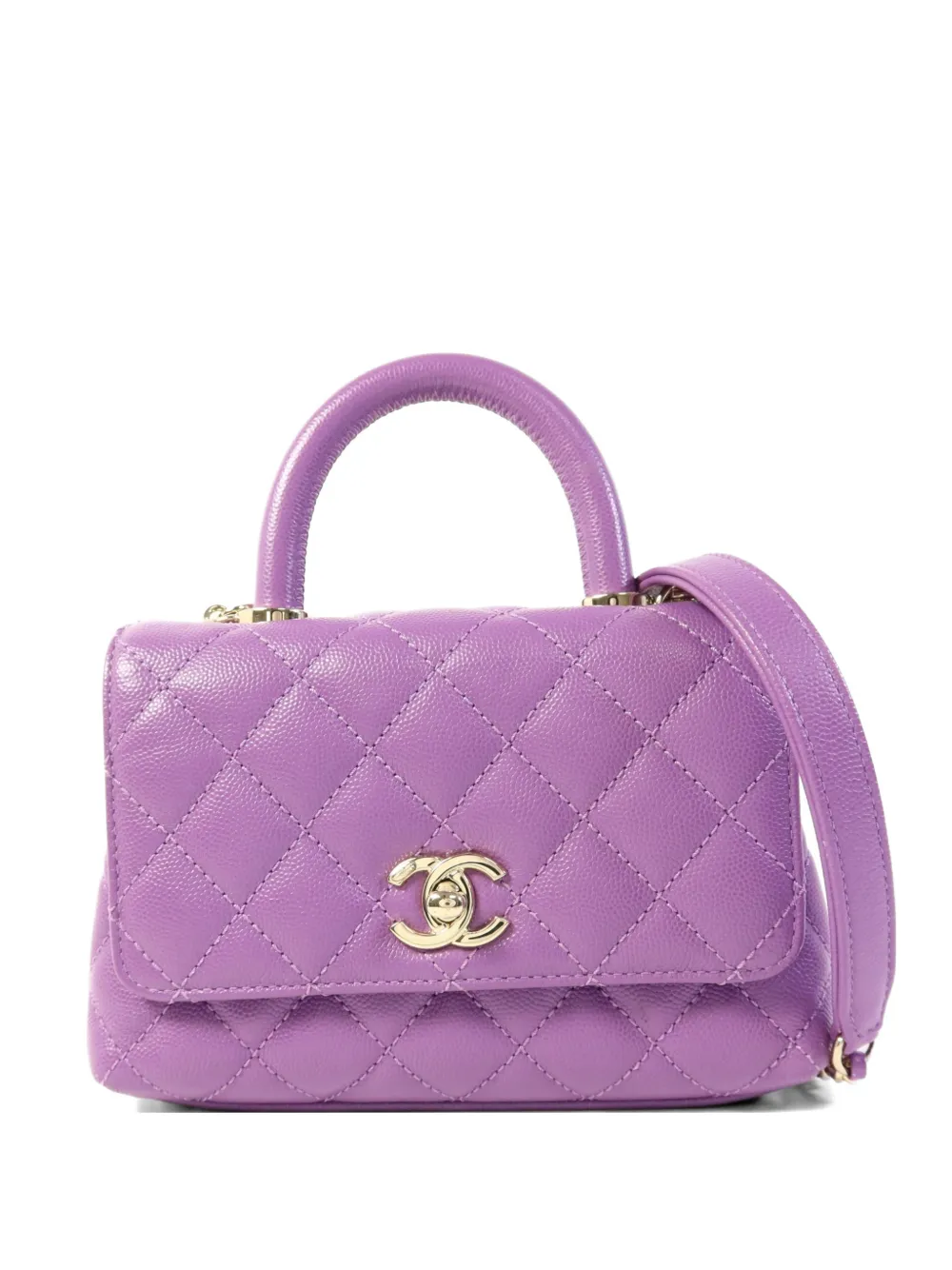 CHANEL Pre-Owned quilted Coco shoulder bag - Purple