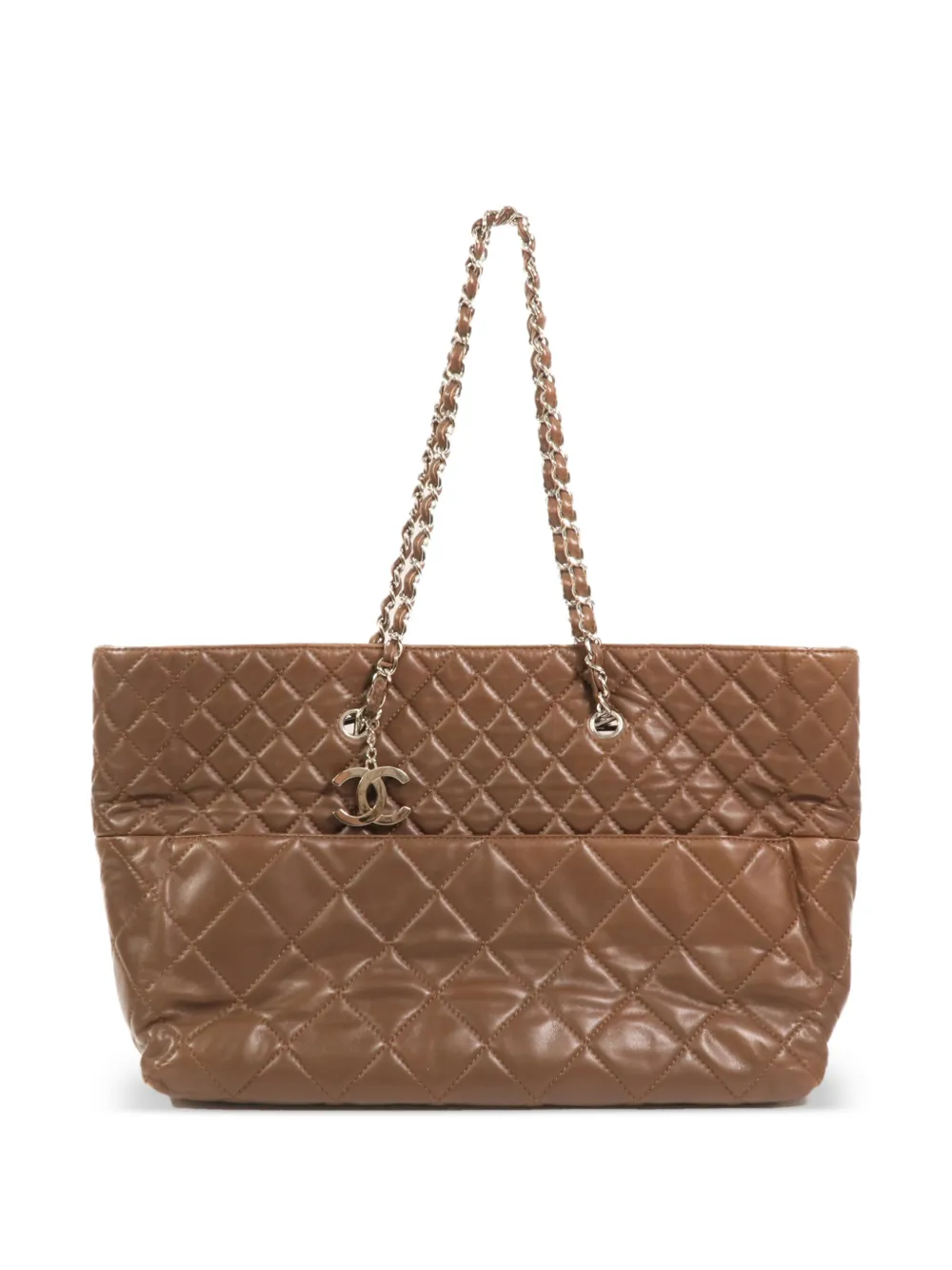 CHANEL Pre-Owned large chain-strap tote bag - Marrone
