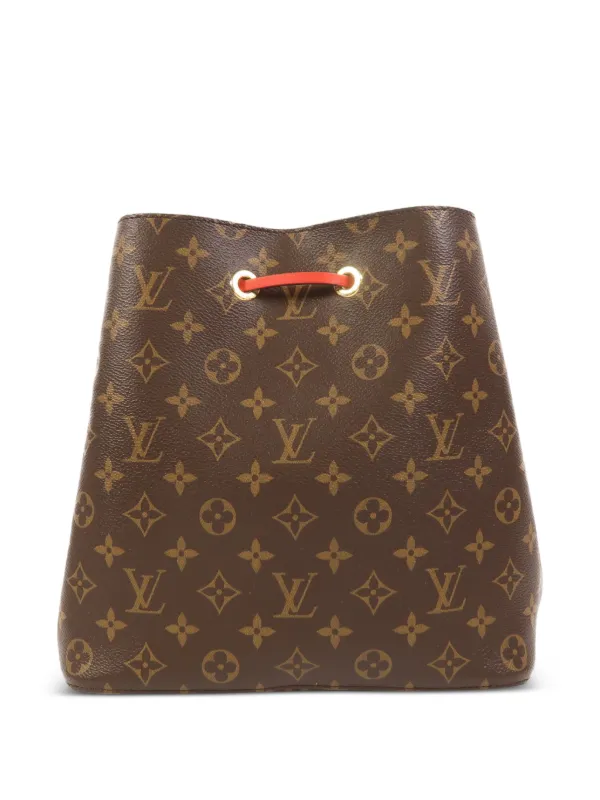 Louis Vuitton バケットバッグ ネオノエ ブラウン/レッド【美品】 Louis Vuitton Pre-Owned ネオ ノエ モノグラム バケットバッグ