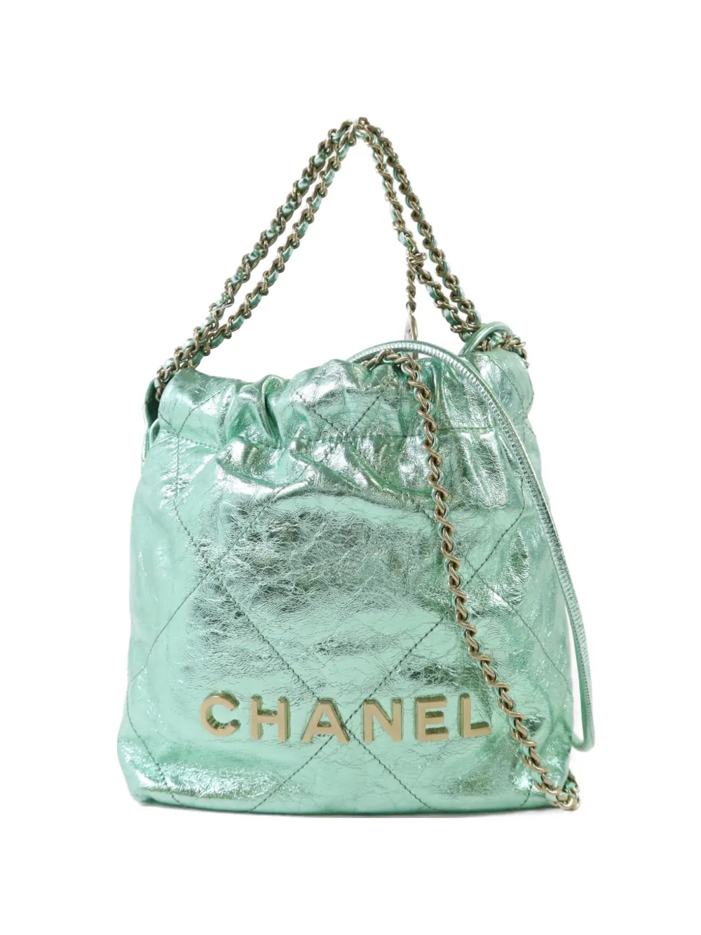 CHANEL Pre-Owned 22 quilted shoulder bag - Verde