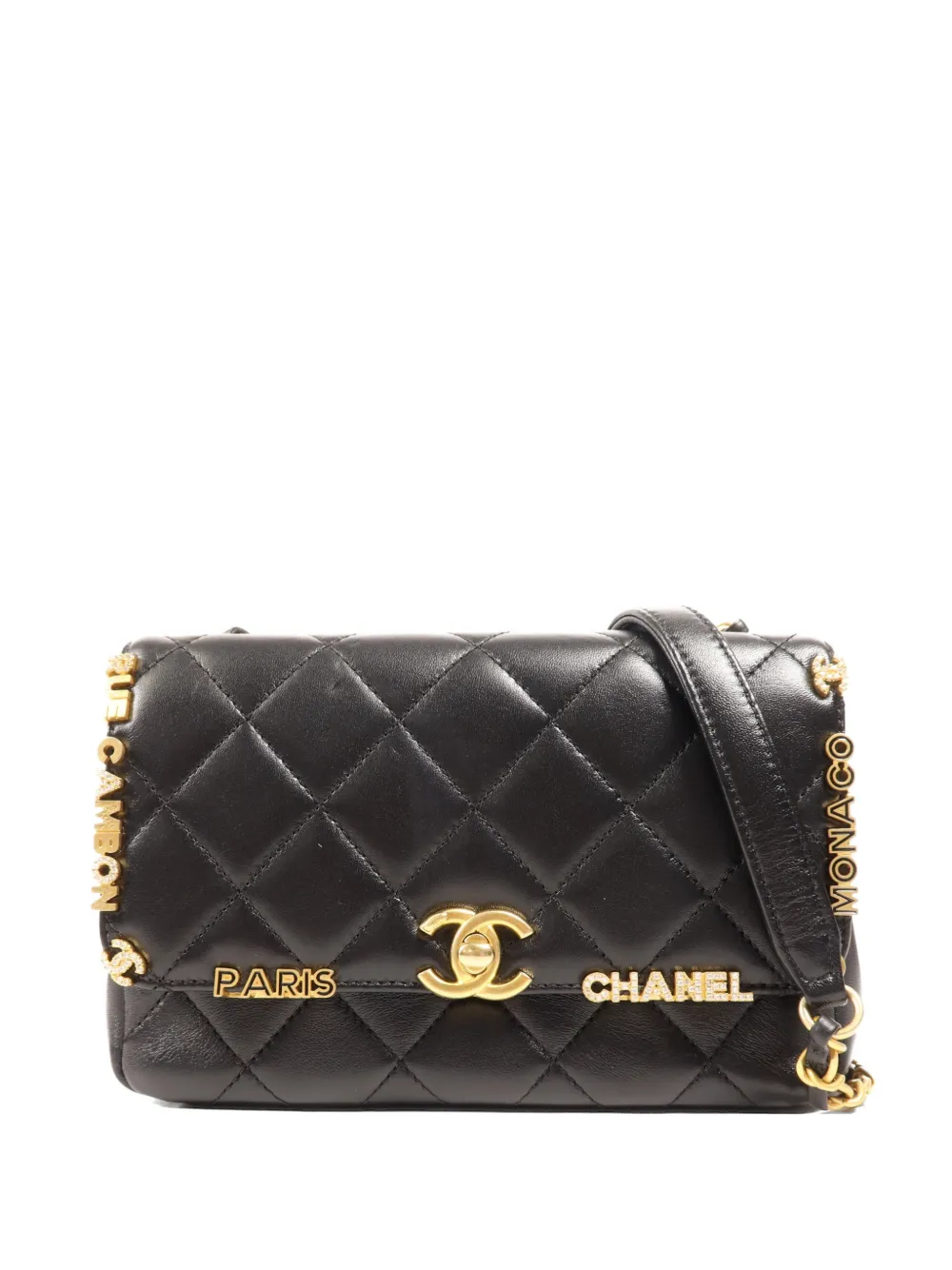 CHANEL Pre-Owned mini Matelasse CC turn-lock flap bag - Black