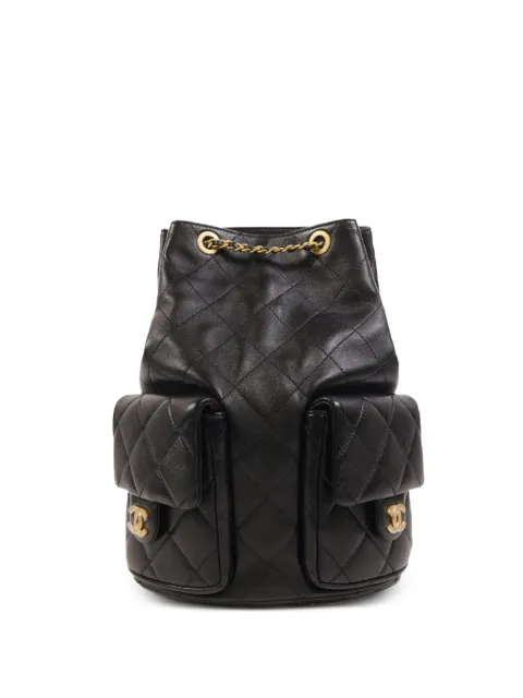 CHANEL Pre-Owned CC 퀼팅 백팩