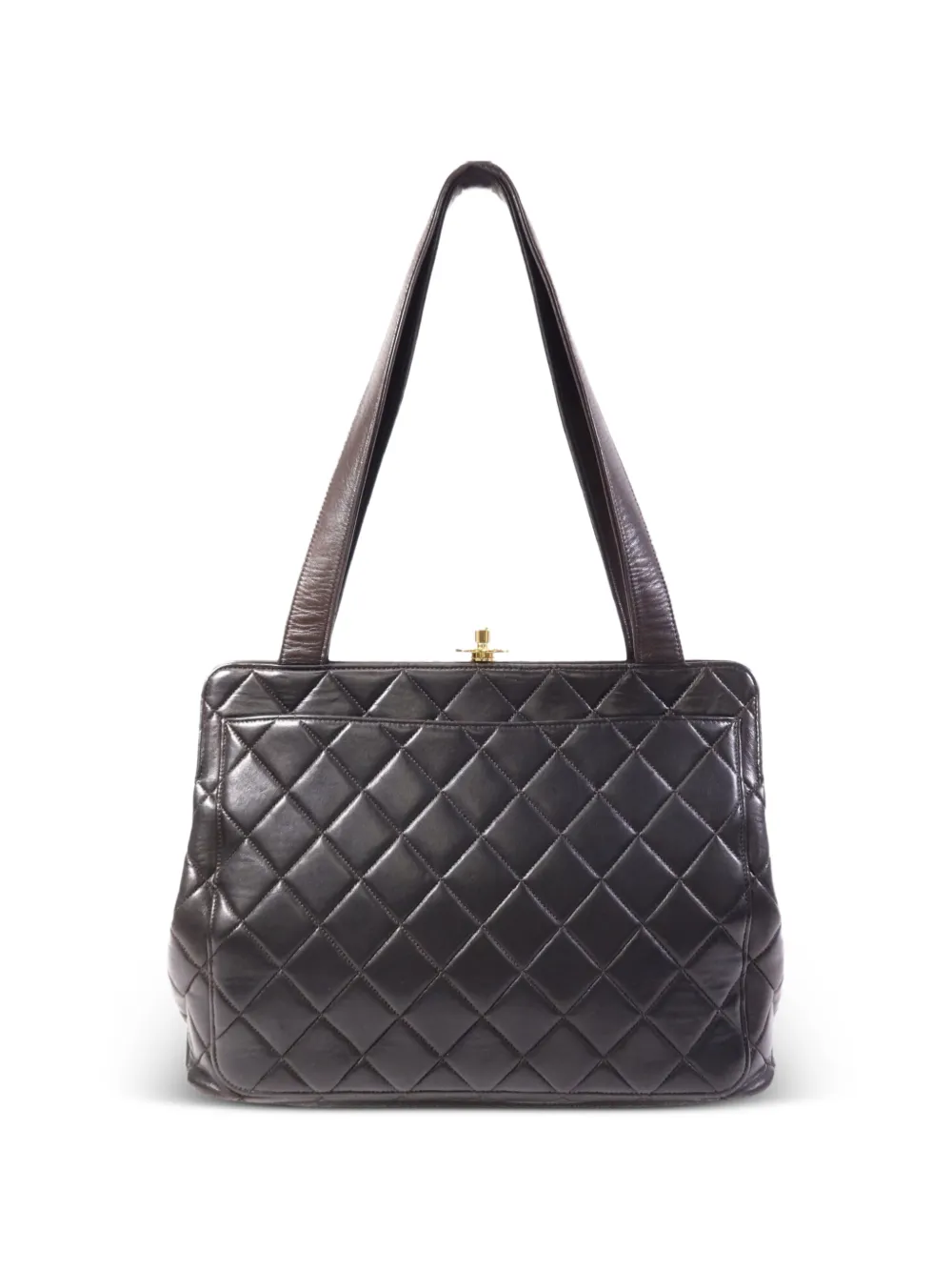 CHANEL Pre-Owned interlocking-CC shoulder bag - Braun