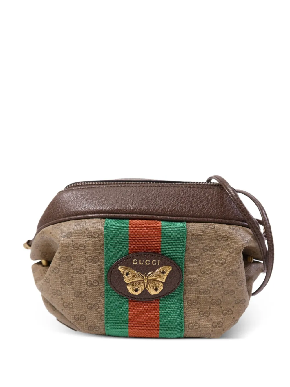 Gucci Pre-Owned logo-patch shoulder bag - Marrone