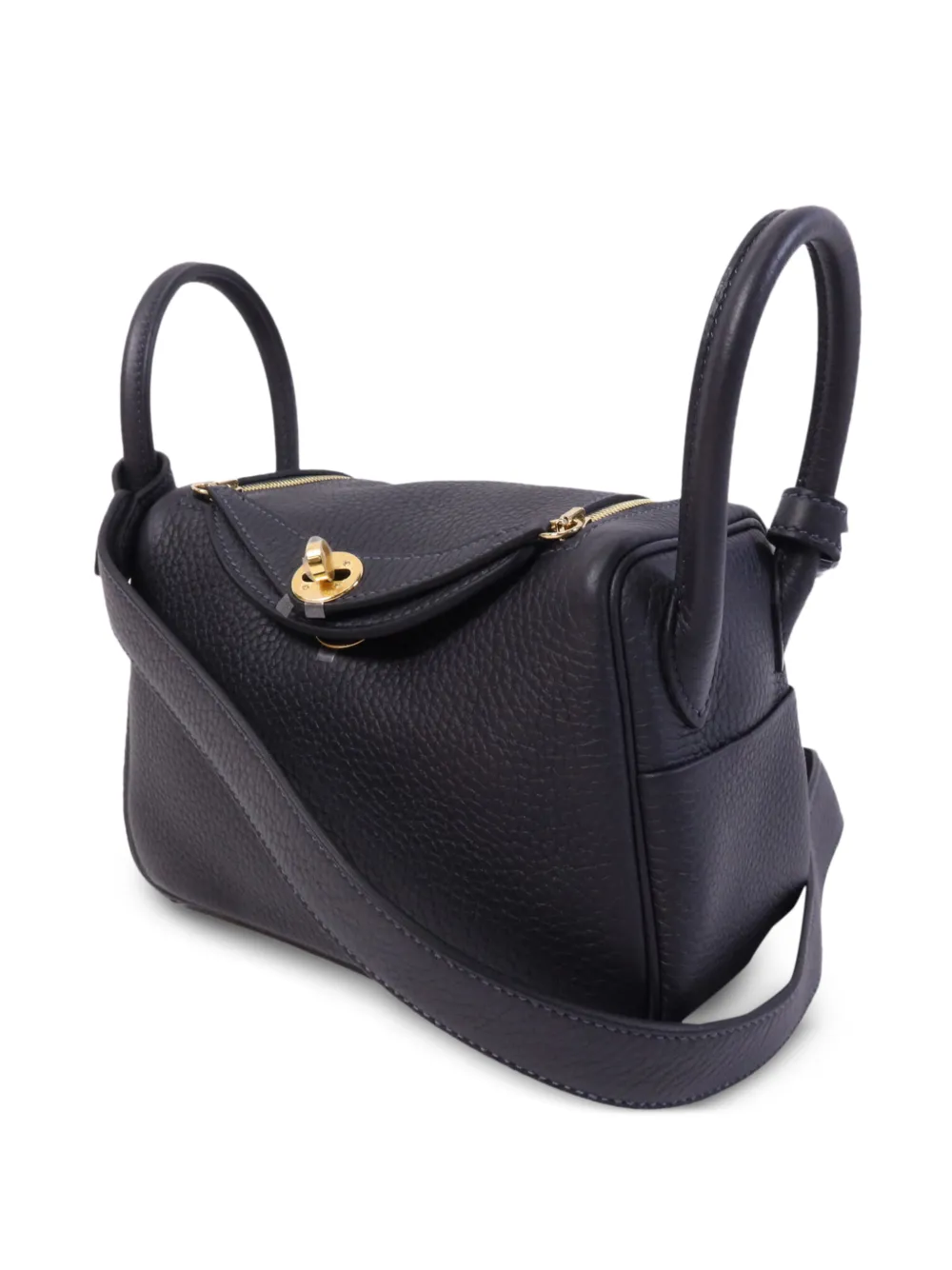 Hermès Pre-owned Mini Lindy Two-way Handbag in Blue, view 3