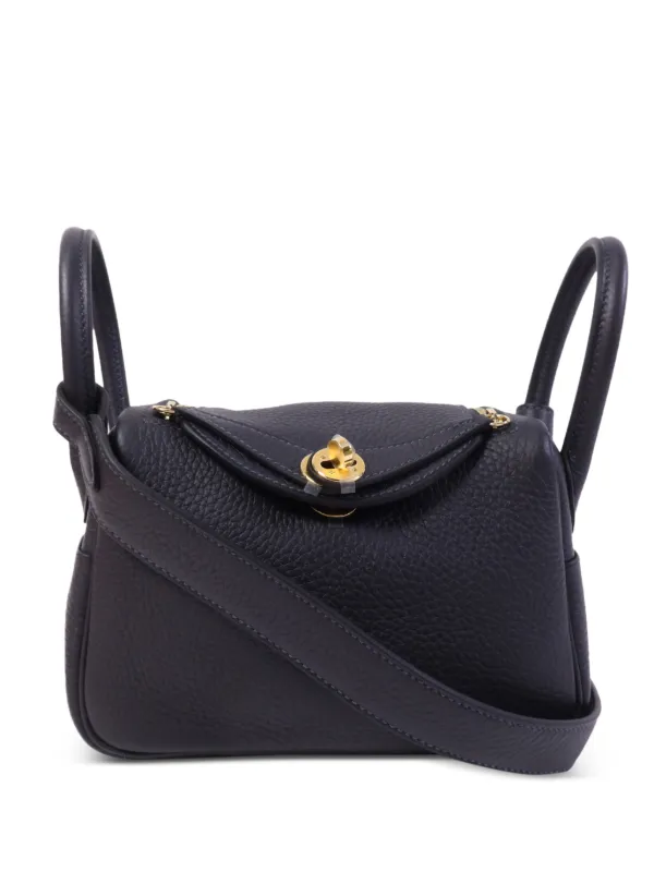 Hermès Pre-owned Mini Lindy Two-way Handbag in Blue