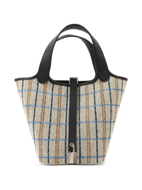 Hermès Pre-Owned 2025 PM Picotin plaid-pattern tote bag