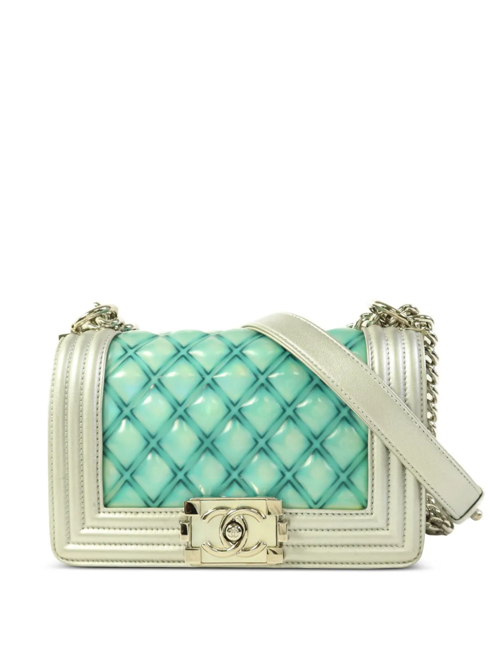 CHANEL Pre-Owned Boy CC chain crossbody bag - Argento