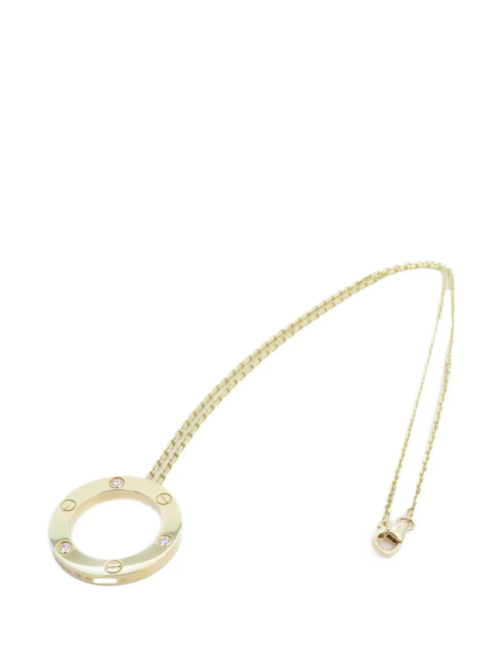 Pre-owned Cartier Love Diamond Necklace In Gold