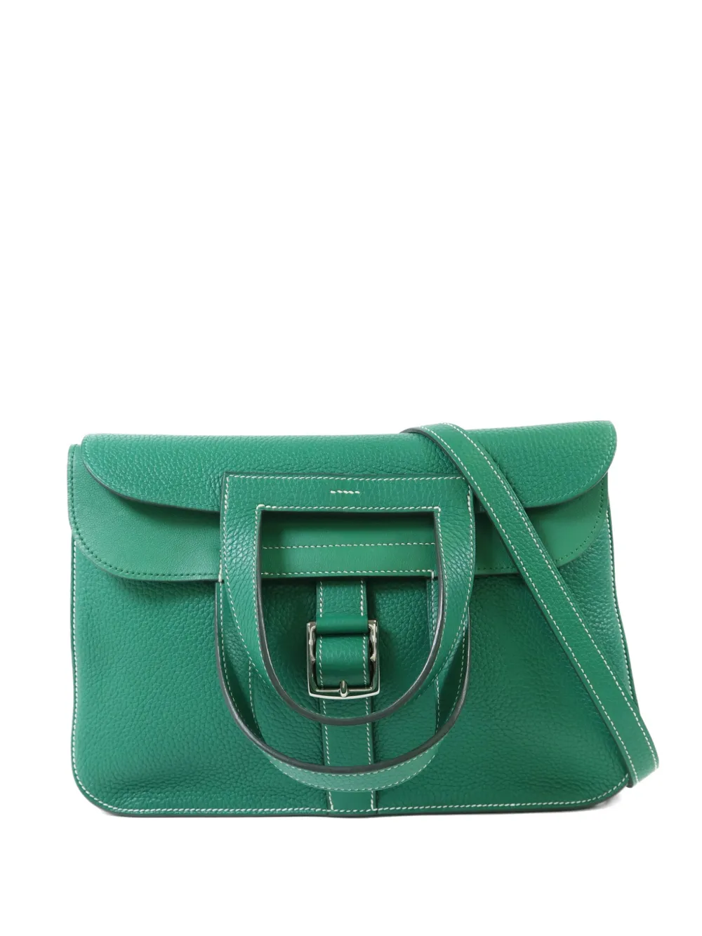 Hermès Pre-Owned 31 Halzan Clemence-leather tote bag - Verde