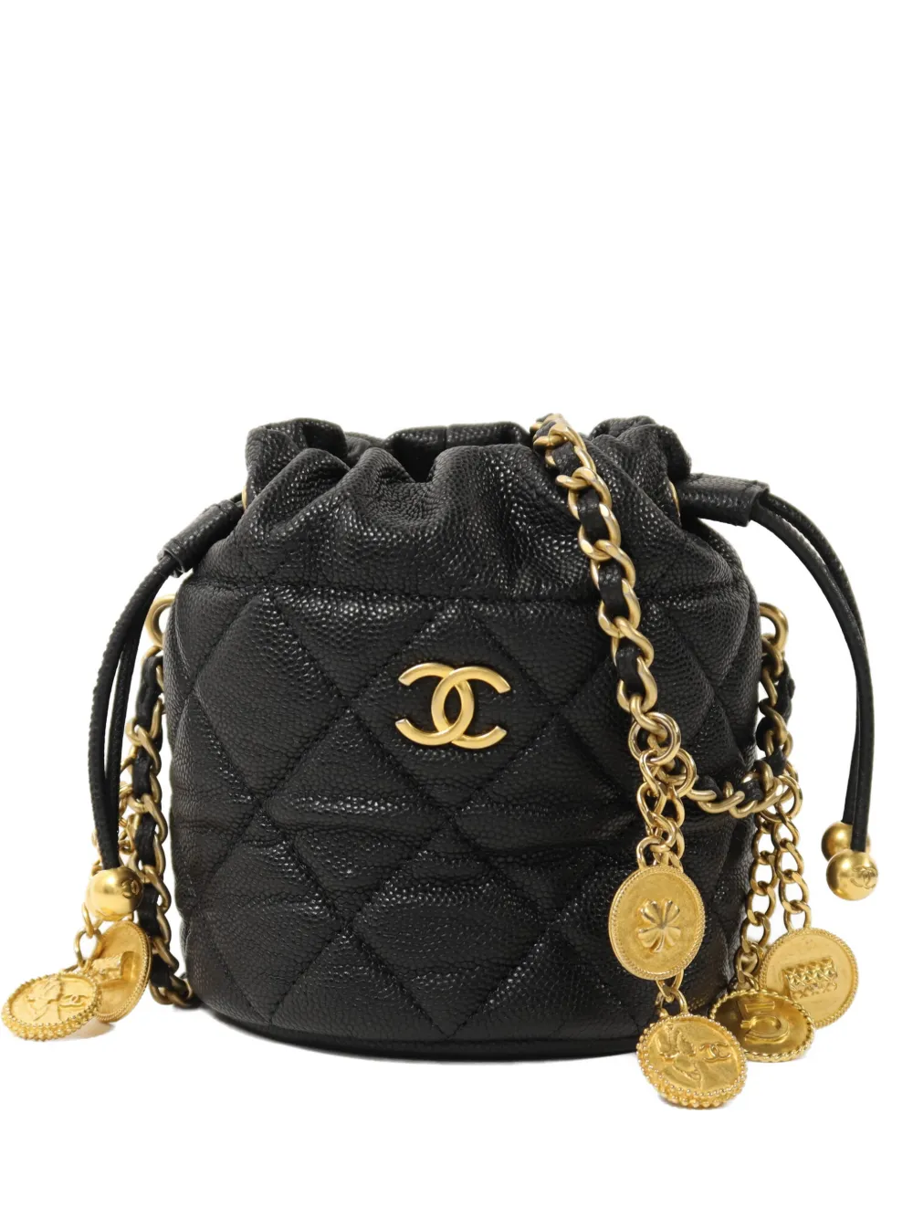 CHANEL Pre-Owned mini CC quilted bucket bag - Black