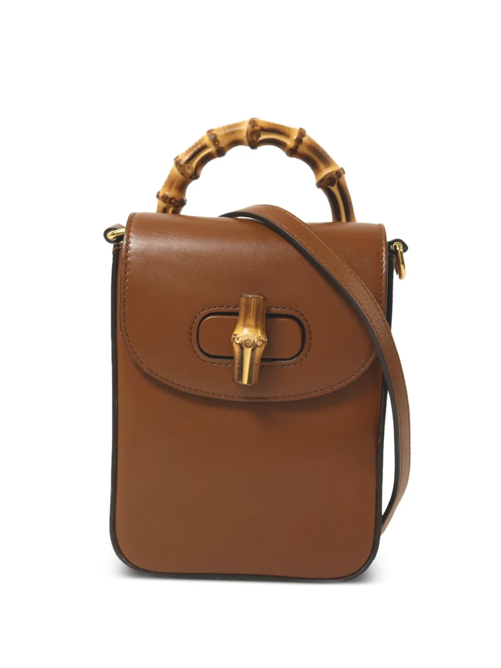 Gucci Pre-Owned GHW GG Bamboo calfskin tote bag - Marrone
