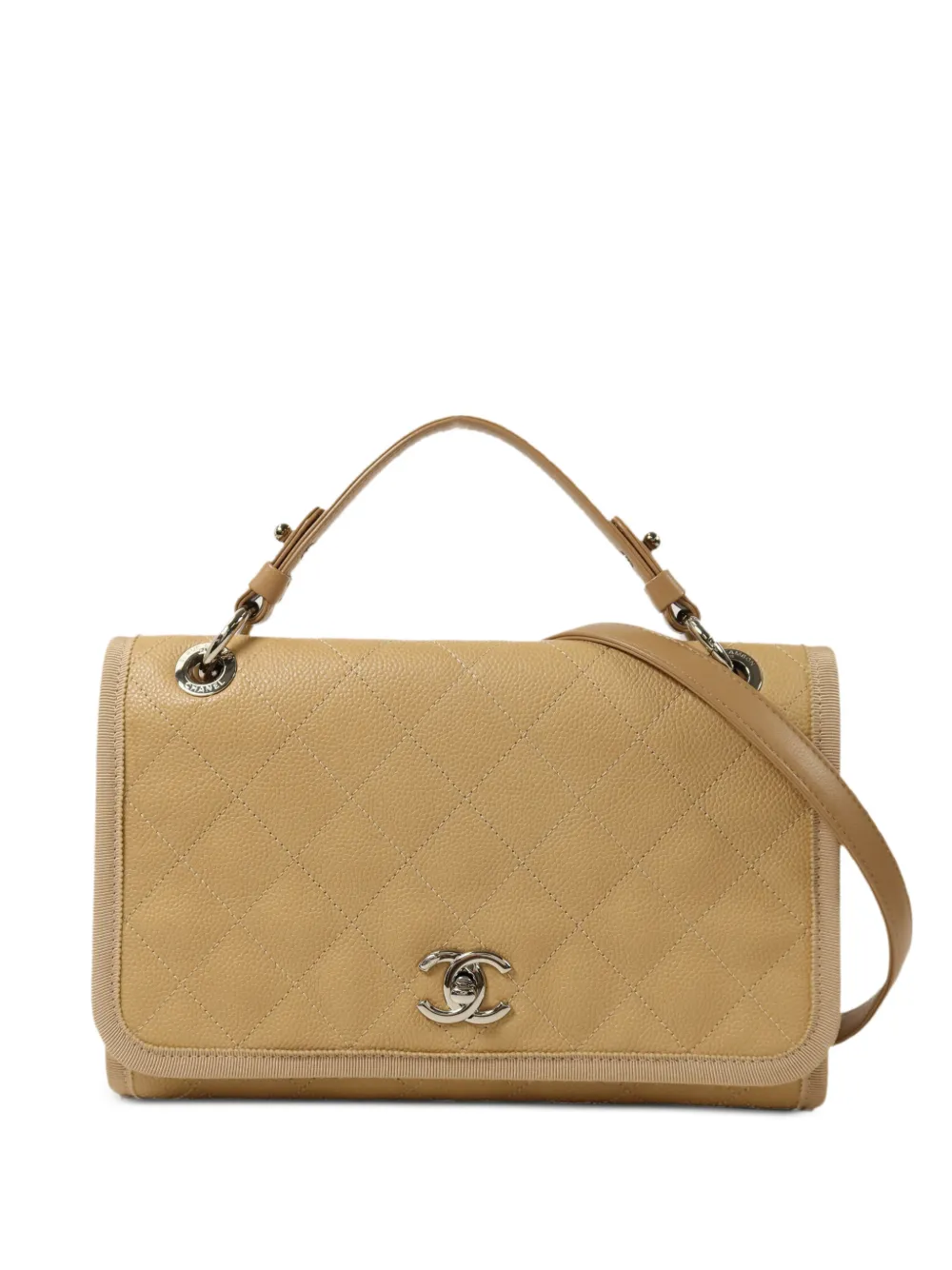 CHANEL Pre-Owned CC turn-lock quilted crossbody bag - Toni neutri