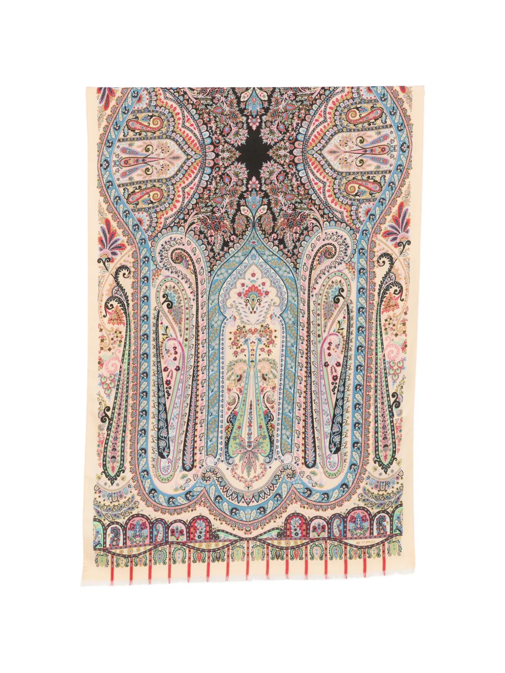ETRO paisley-print fringed scarf - Nude